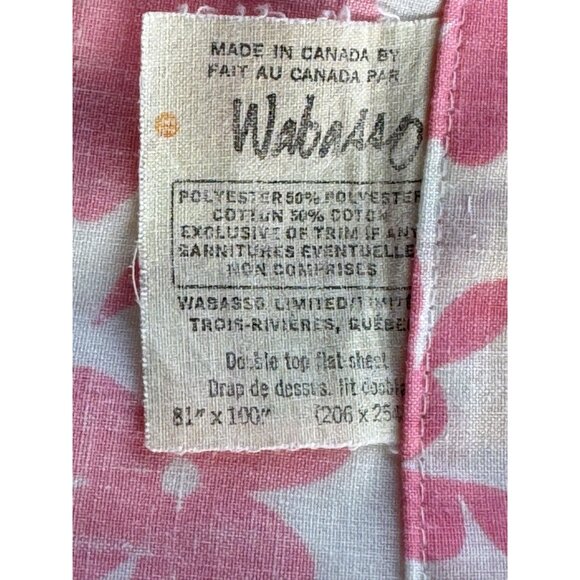 Vintage 70s bedsheets set, flat and fitted, pink white floral, full/double - Picture 5 of 10